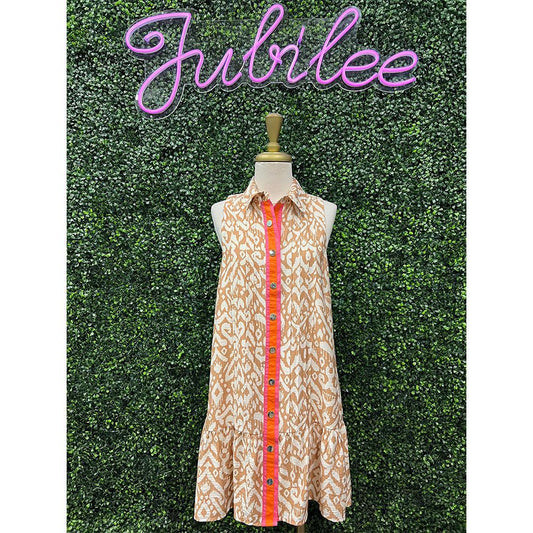 Vania Beige Print Dress