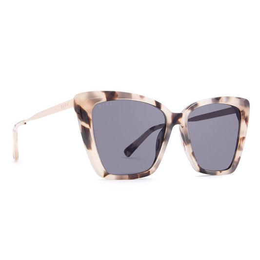 Becky ii  - Cream Tortoise + Grey Lens Sunglasses