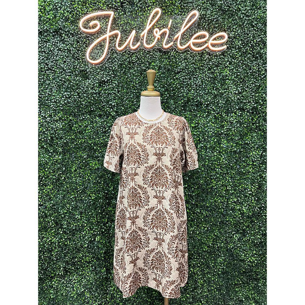 Tatianna Brown Short Sleeve Dress