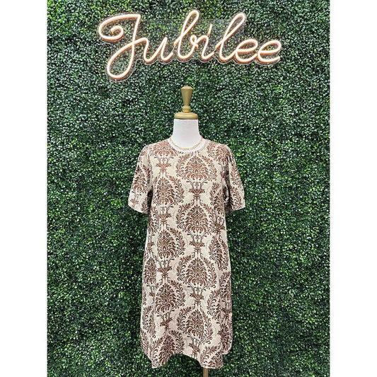 Tatianna Brown Short Sleeve Dress