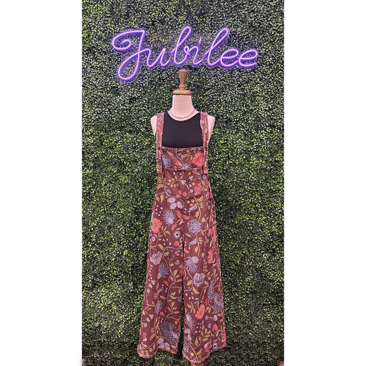 Yrene Chocolate Floral Vintage Overalls
