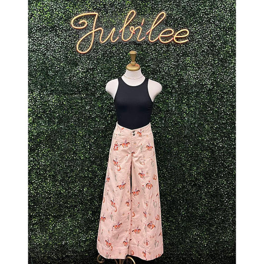 Barbra Jean Powder Pink Cowboy Print Pants