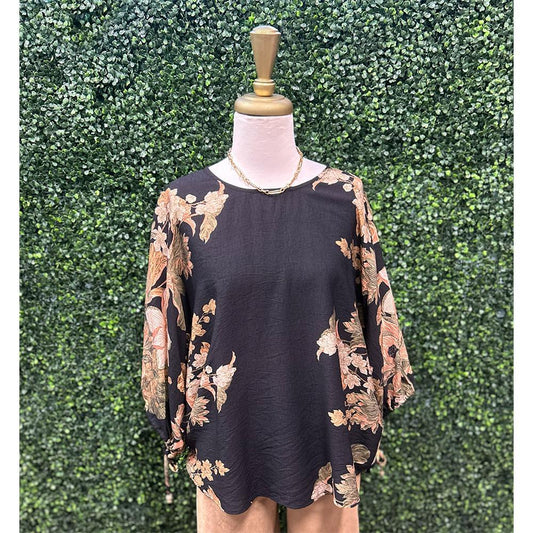 Amelia Botanical Print Top