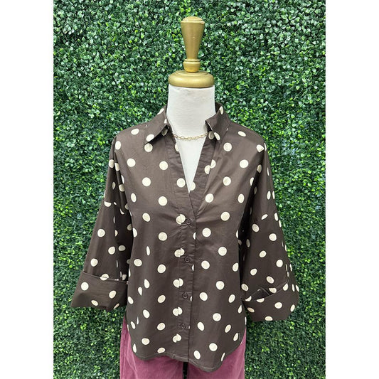 Hannah Polka Dot Button Down