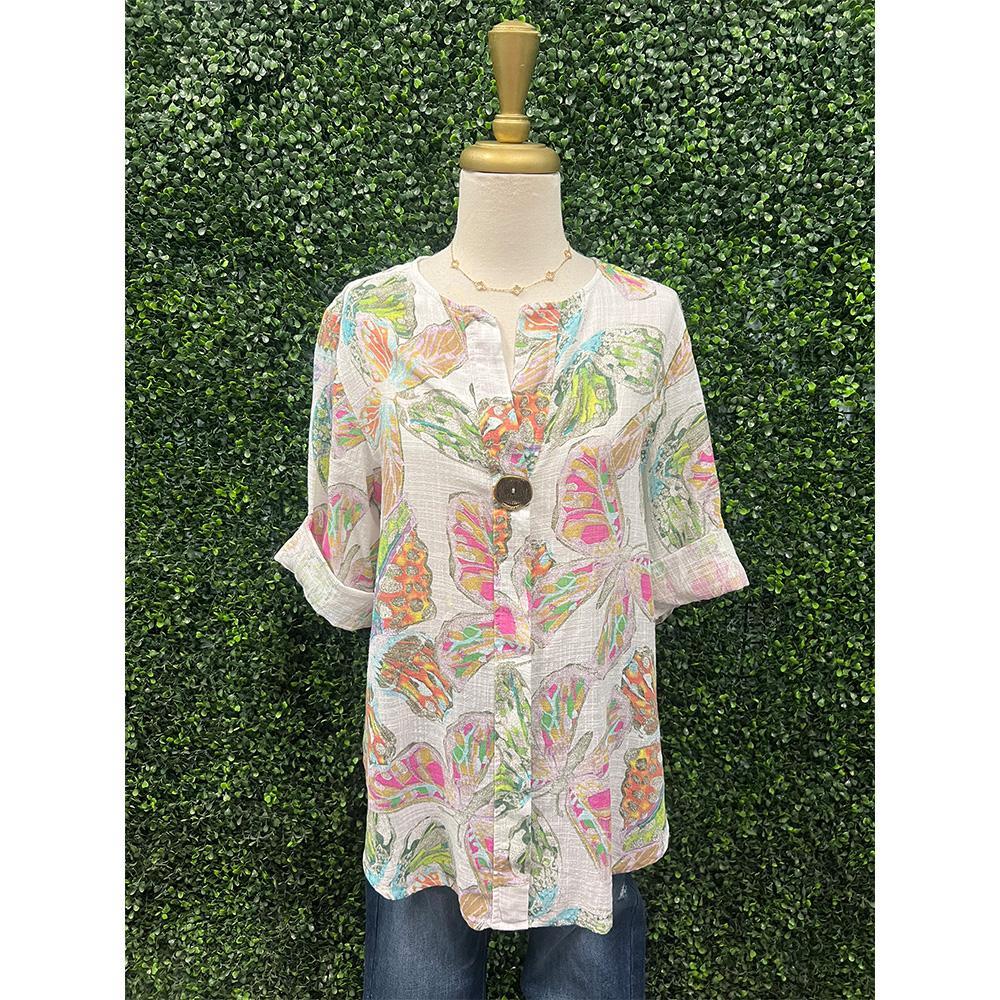 Lemona Floral Linen Top