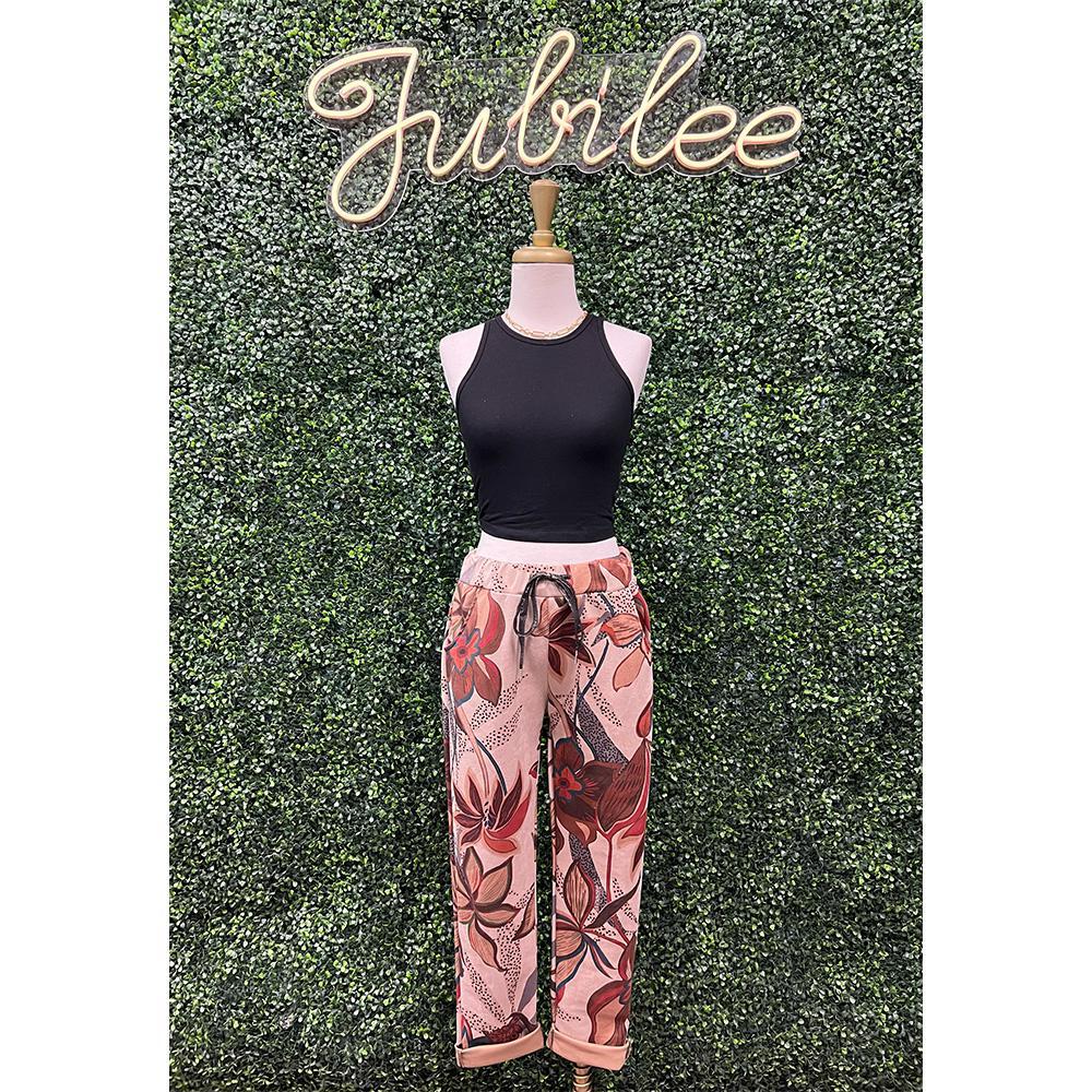 Natasha Jungle Faux Suede Jogger