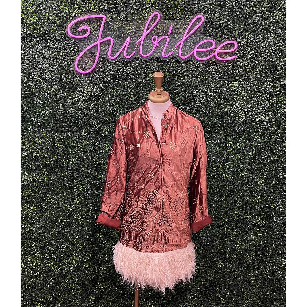 Nasrin Bronze Velvet Fur Coat