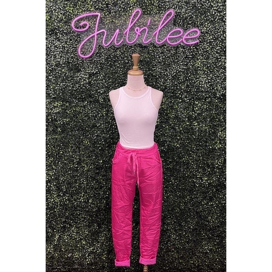 Anya Metallic Hot Pink Jogger