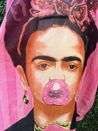 Pink Frida Kahlo Bubble Gum Top
