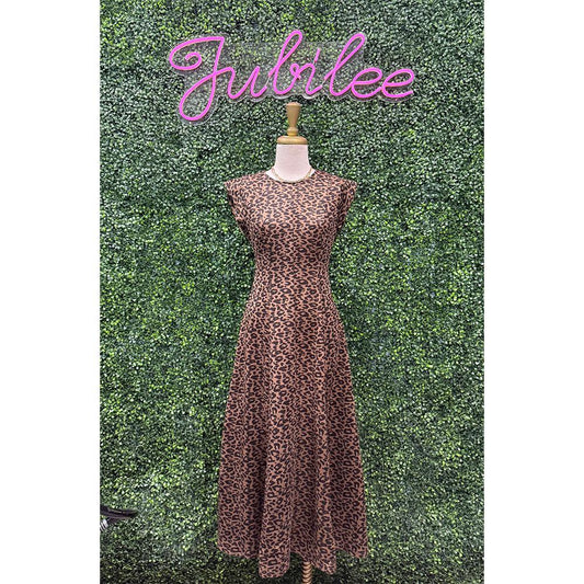 Jungle Glam Suede Knit Midi Dress