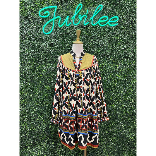 Rileyanna Geometric Tunic Dress