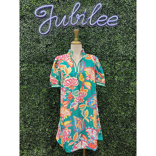 Beeba Emerald Paisley Mini Dress