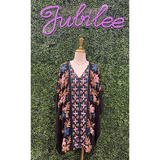Ashlyn Black Costal Floral Tunic