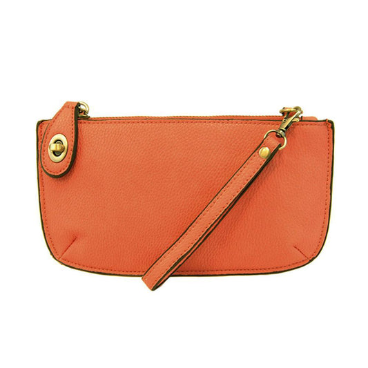 Orange Mini Crossbody Wristlet Clutch