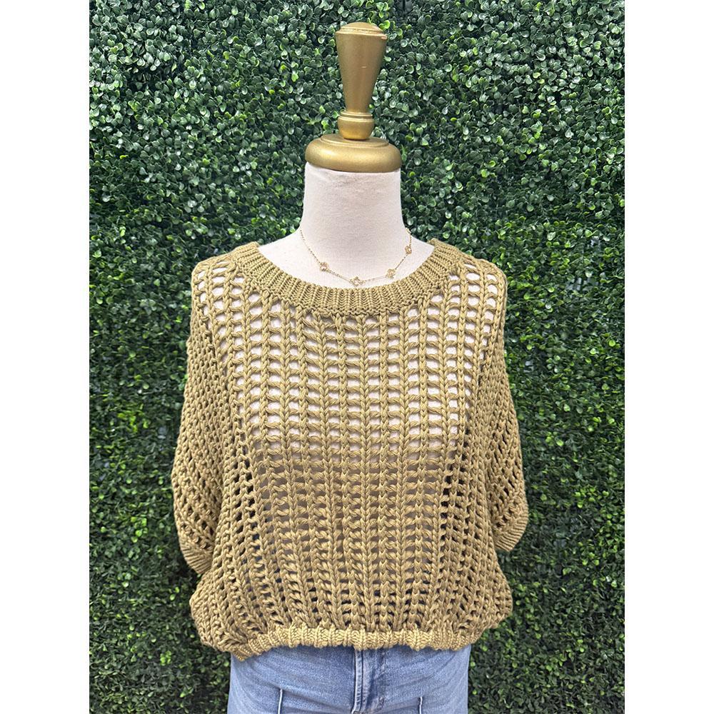 Herb Crochet Knit Sweater Top