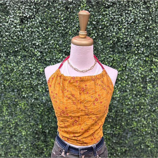 Kamil Kantha Reversible Halter Top - One of a Kind Patterns