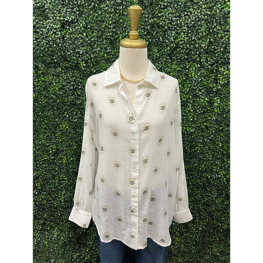 Evil Eye Cotton Blouse