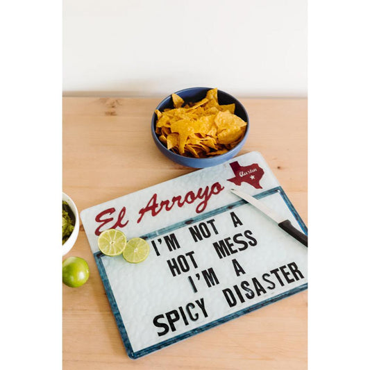 Large Tempered Glass Cutting Board - Spicy Disaster