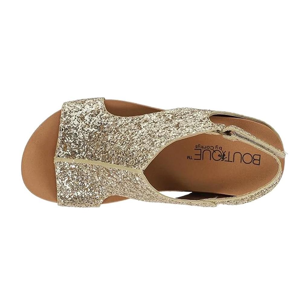 Carley Gold Glitter Corky's Wedges