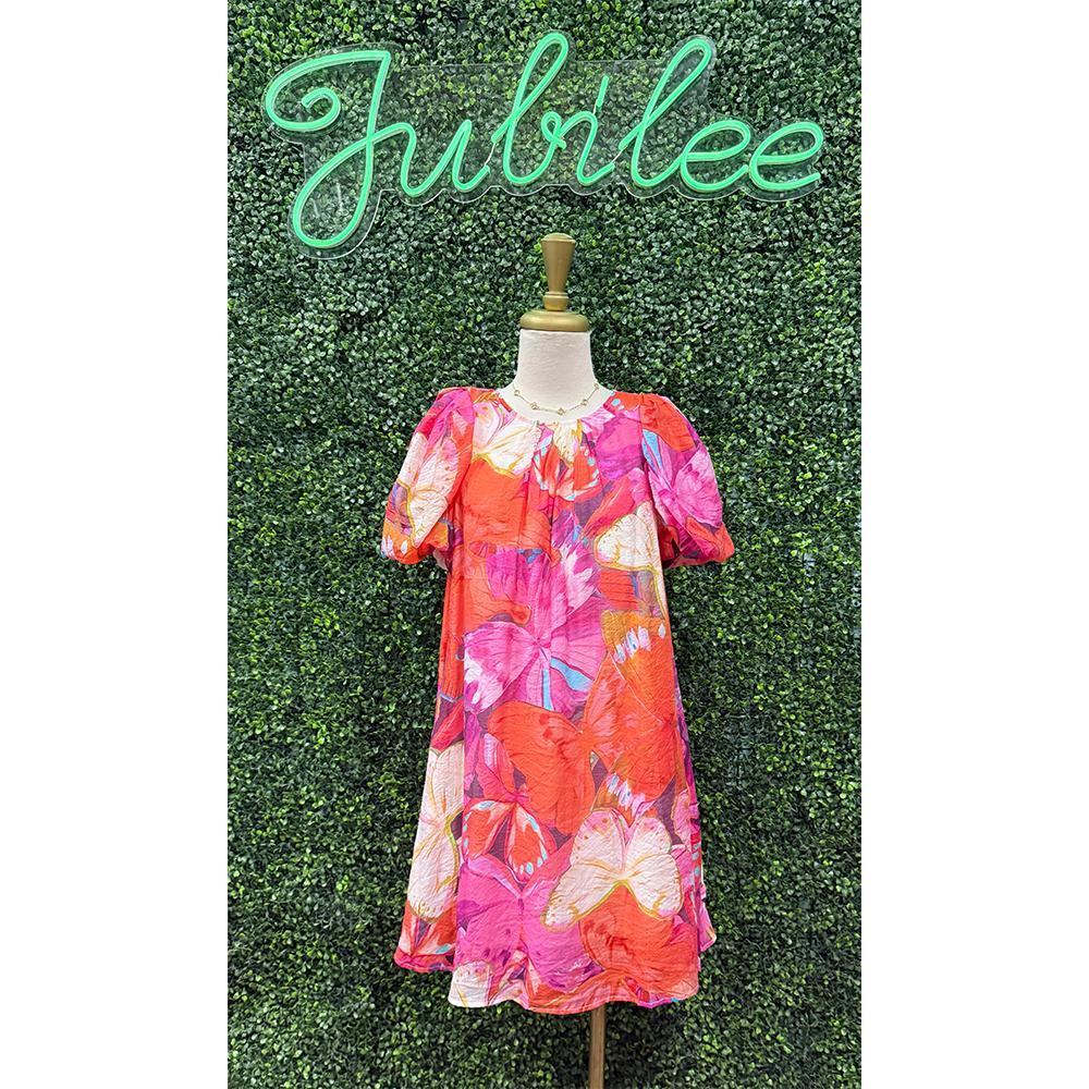 Serena Fuchsia Mix Mini Dress