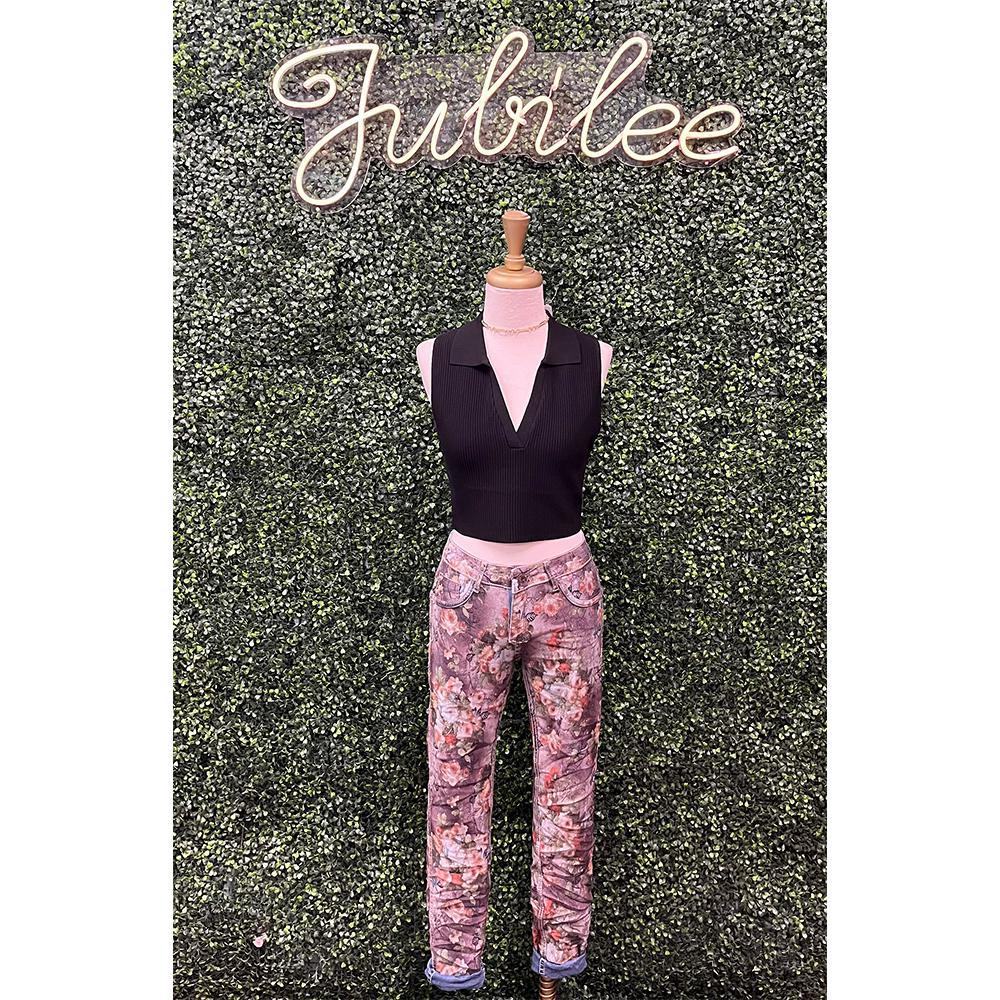 Reversible Floral Jean Bottoms