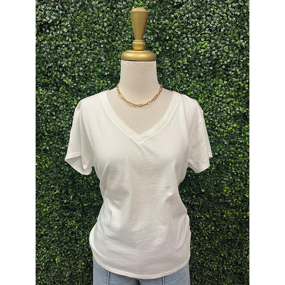 Vani White V-Neck Top