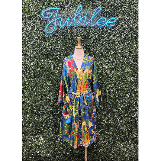 Blue Floral Frida Kimono