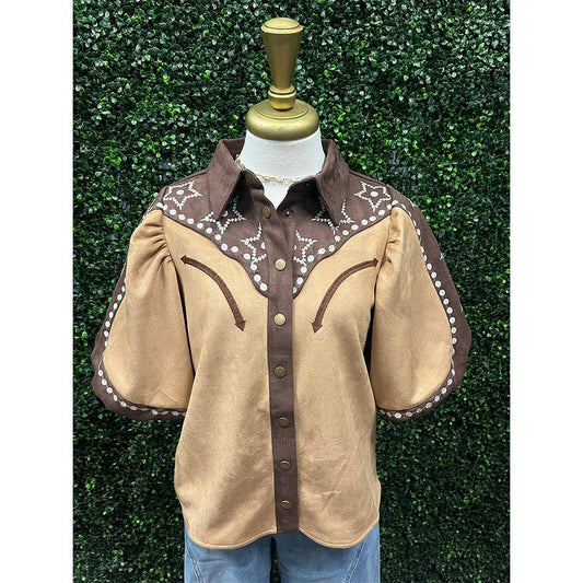 Josie Western Button Down Top
