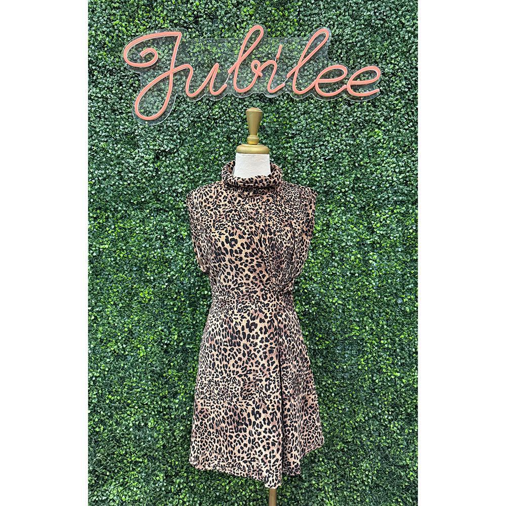 Bonnie Suede Cheetah Dress