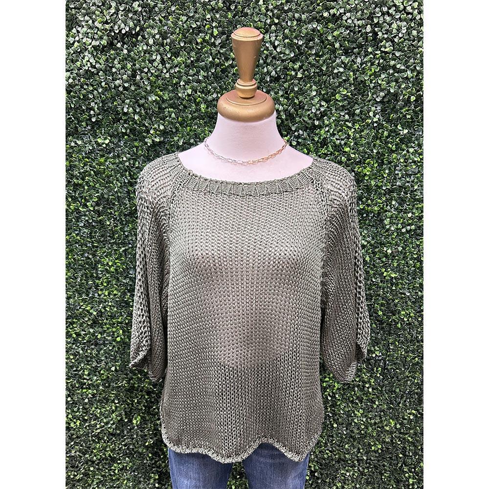 Dalia Army Round Neck Poncho