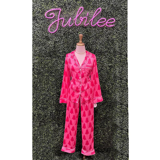 Pink Christmas Tree Pajamas