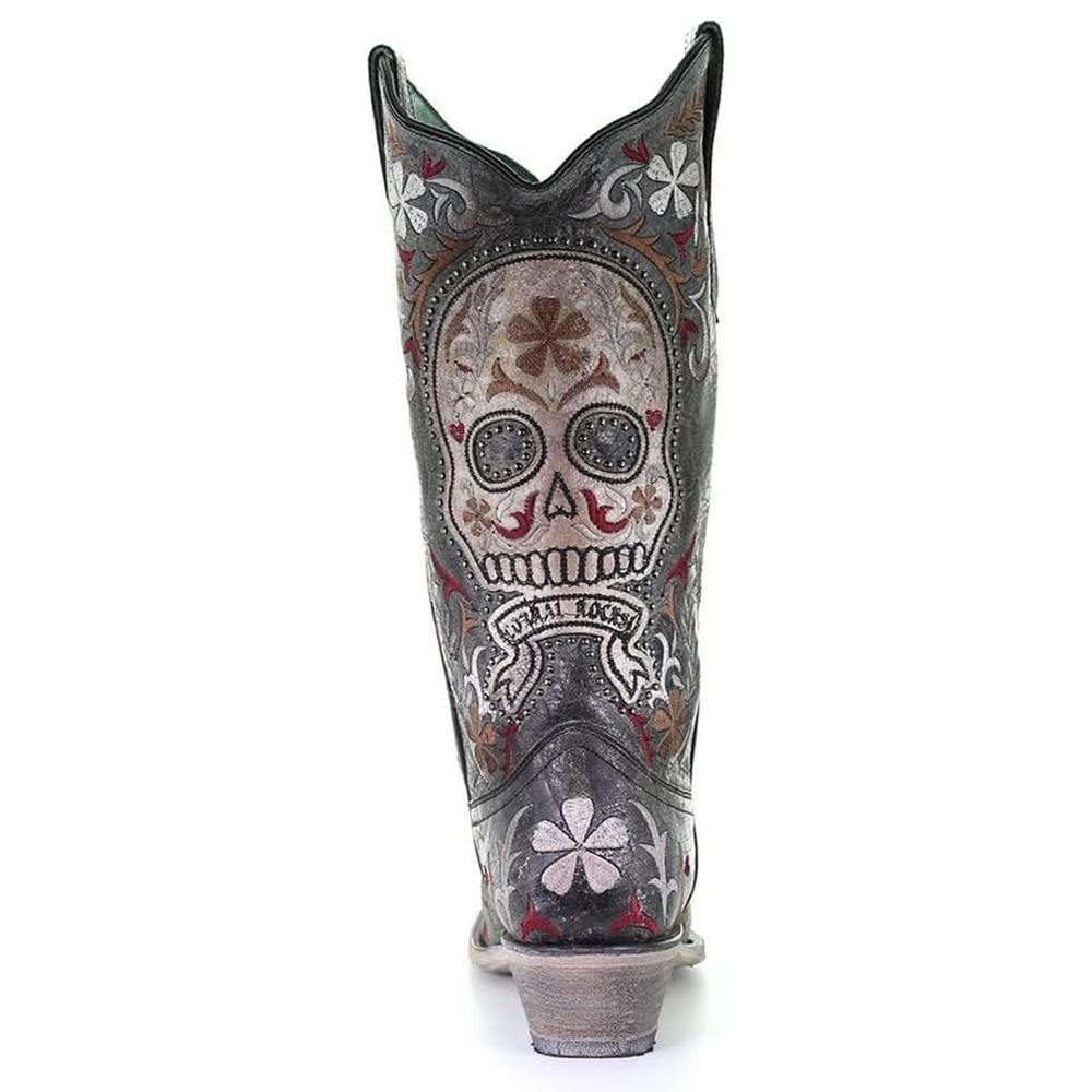 Corral Skulls & Florals Cowboy Boots E1587