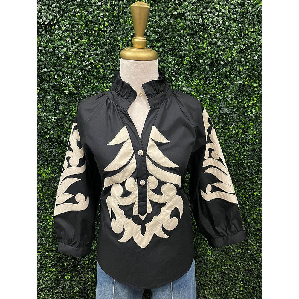 Kamila Black Creme Top