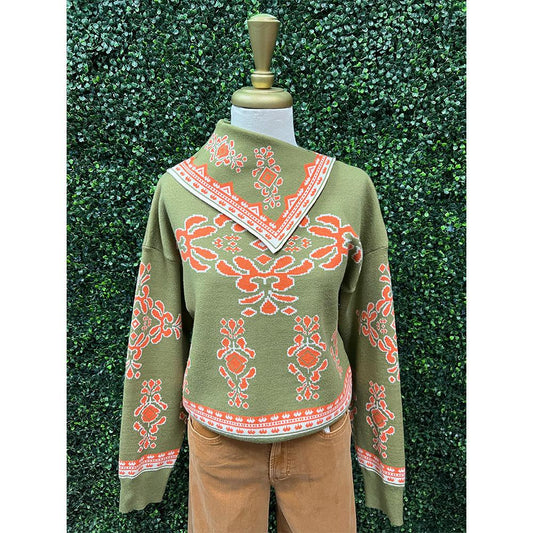Brenna Olive Sweater