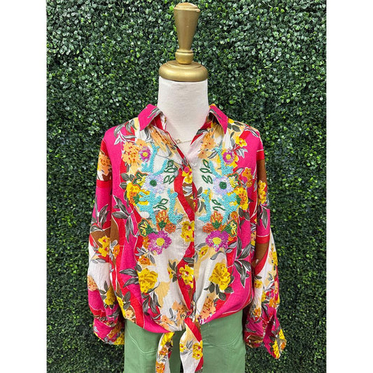 Vilna Pink Tie Top