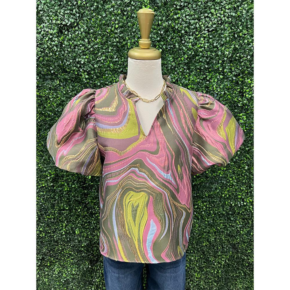 Amelia Green Mix Top