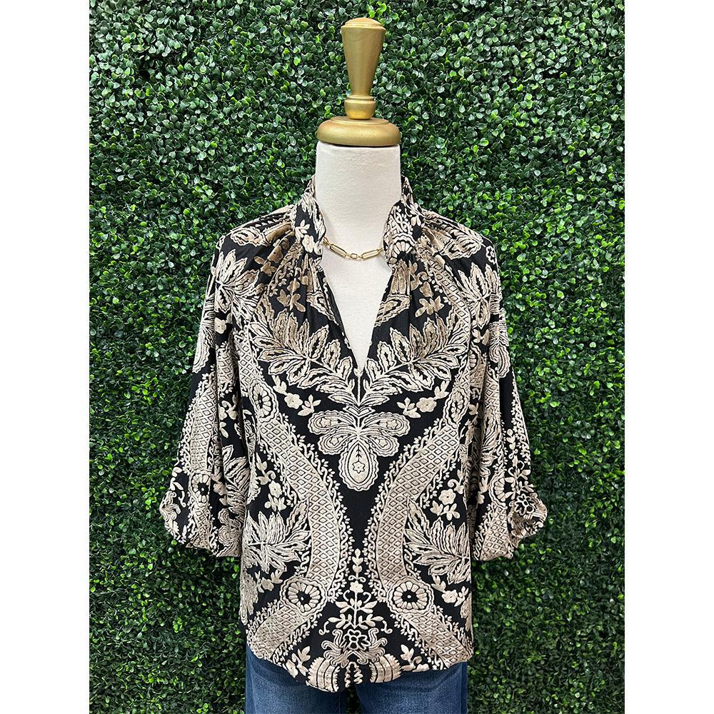 Diana Black Velvet Top