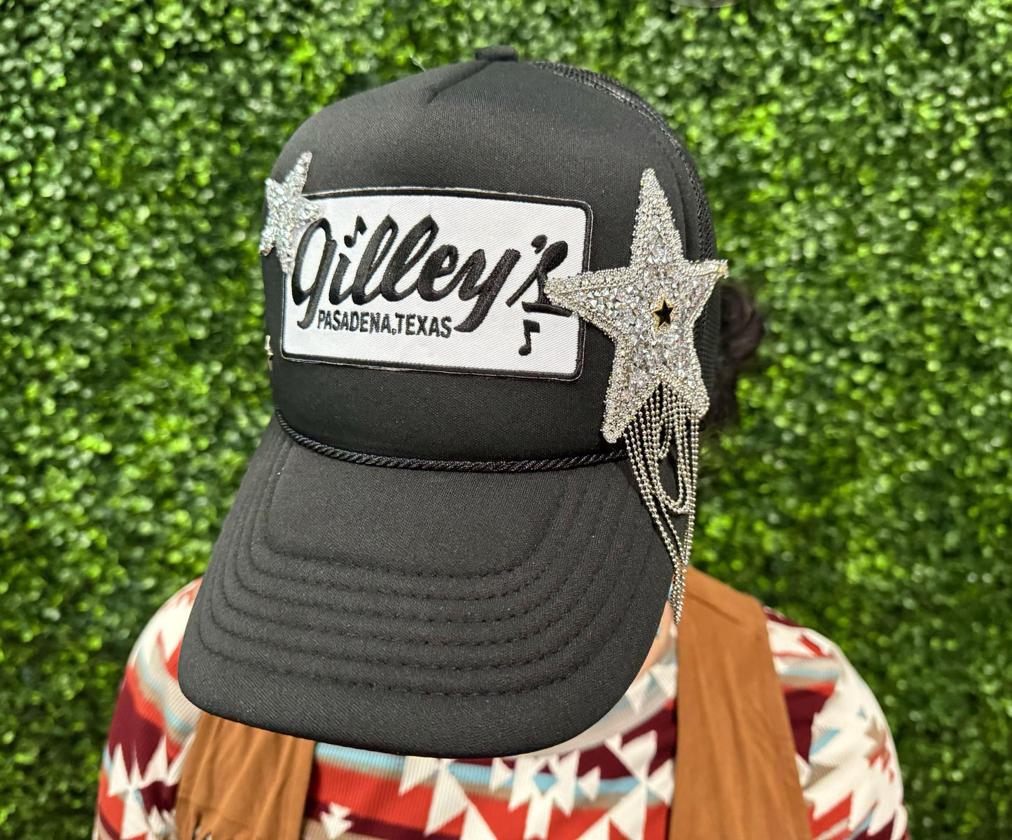 Star Fringe Black Gilley's Trucker Hat
