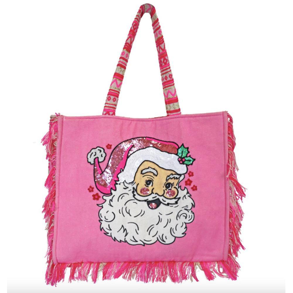 Tickle Pink Santa Tote