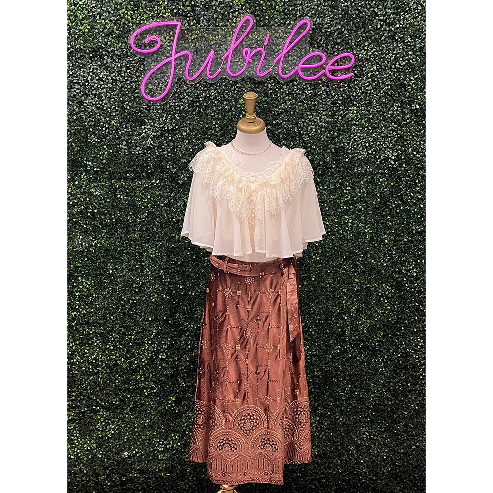 Brisa Bronze Velvet Skirt