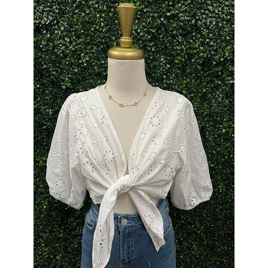 Clarissa White Eyelet Wrap