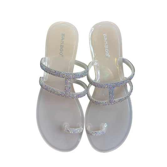 Radium Rhinestone Jelly Sandals