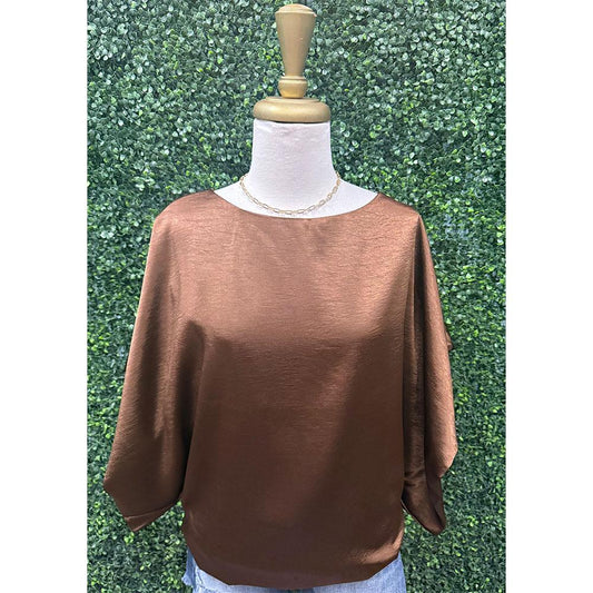 Walnut Drop Shoulder Blouse