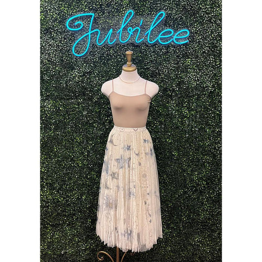 Astro Sparkly Tiered Tulle Midi Skirt