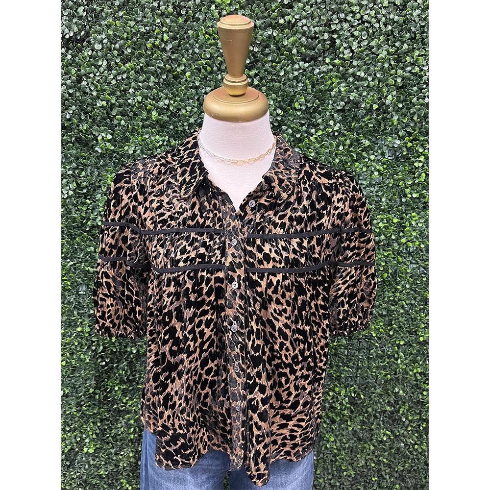 Lilani Leopard Ruffle Sleeved Top