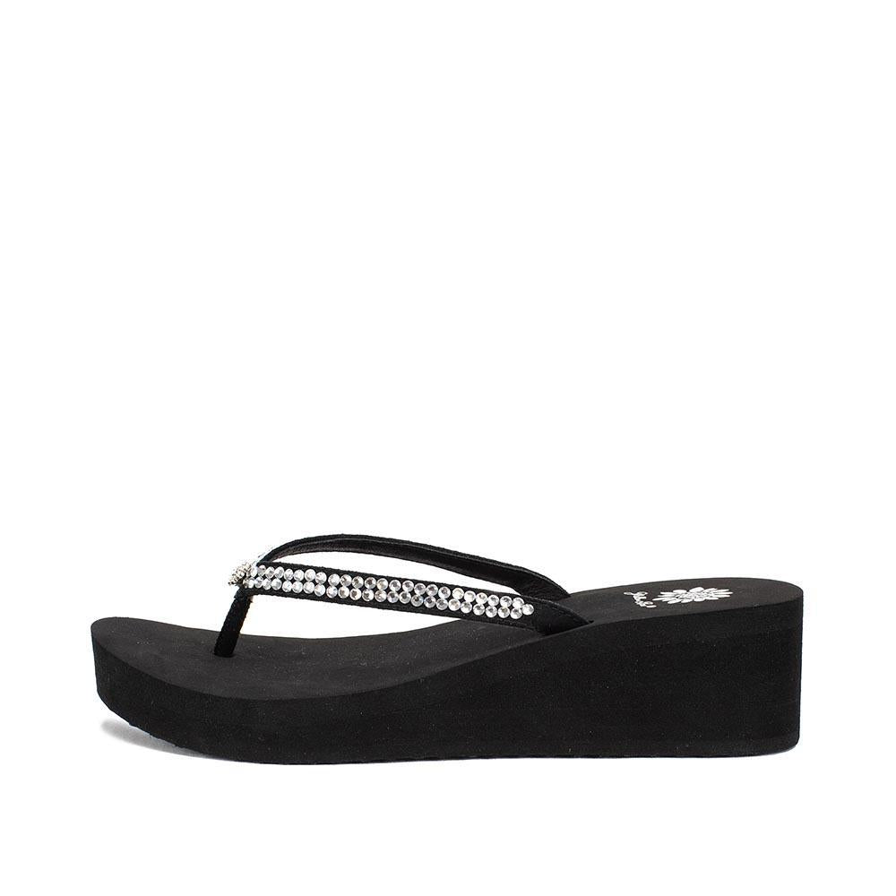 Black Custard Wedge Sandal