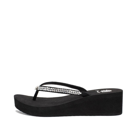 Black Custard Wedge Sandal