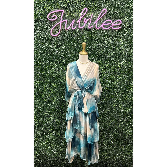 Isla Teal Layered Dress