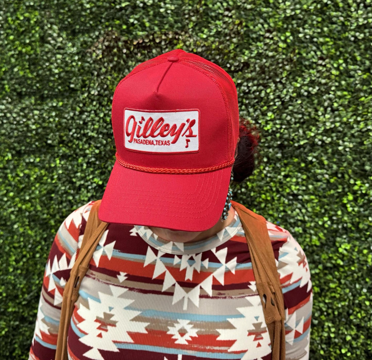 Red & White Gilley's Trucker Hat