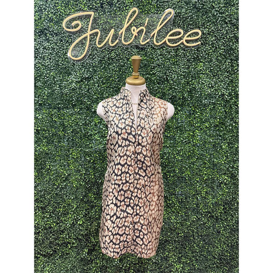 Taupe Animal Jacquard Mini Dress